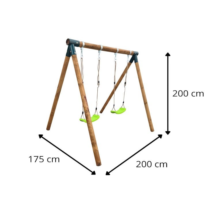 Altalena doppia in legno rotondo MASGAMES KABA Due posti piatti - 4
