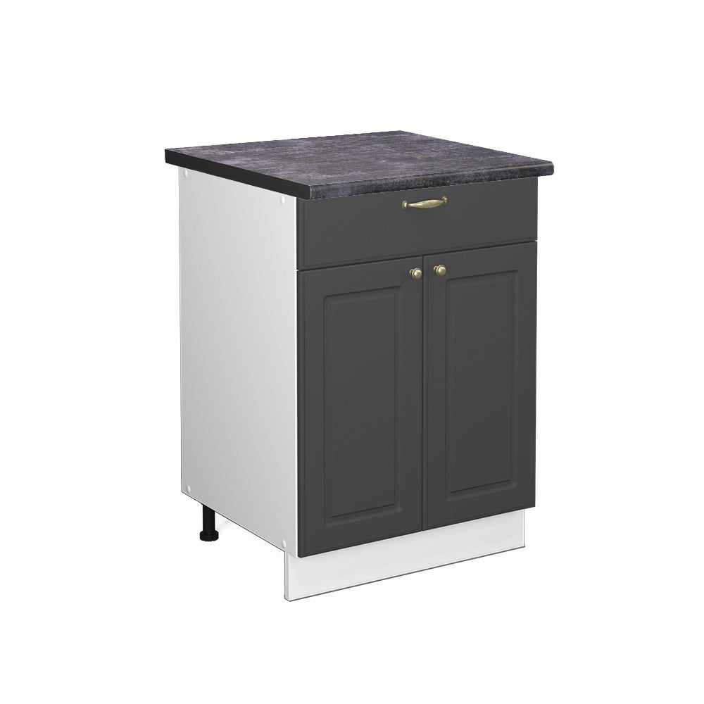Vicco Szafka dolna do kuchni Fame-Line, Antracytowo-złoty, 60 cm z szufladą, BP Antracyt