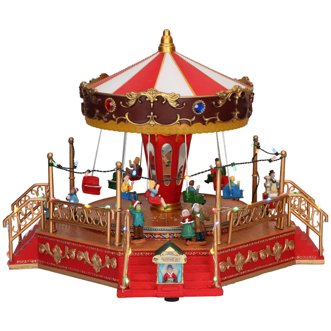 Manege de Noel avec animations et sons manege pour village de Noel h 27 cm Titre par defaut