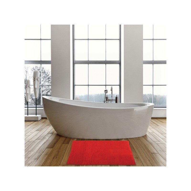 Homaxy Tappeto da bagno in memory foam, antiscivolo, morbido, assorbente, lavabile, facile da pulire, 40 x 60 cm, rosso vino