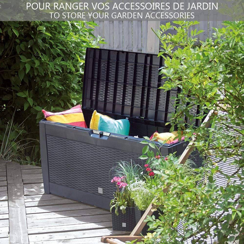 Cassapanca Contenitore da Esterno con Maniglie, 310 L, Antracite - 2