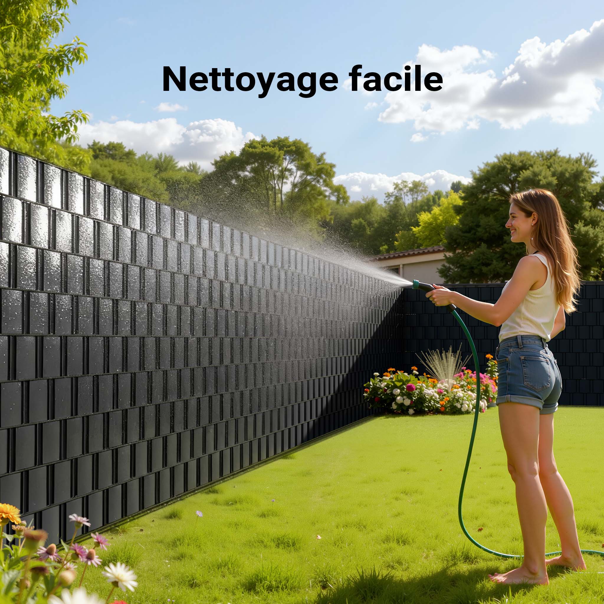 Brise-vue en rouleau – anthracite – 35 m x 19 cm – en PVC 450 g/m² – avec 20 clips – Protection visuelle Pare-vue extérieur pour Clôture… Wiltec - 7