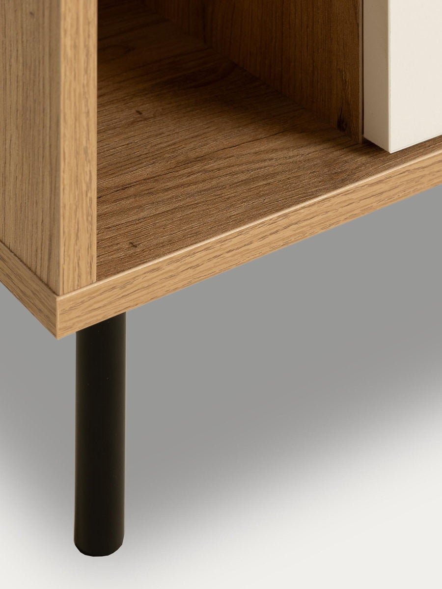 Zach mesa de cabeceira branco - natural 2 gavetas - Kenay Home 55cm x 52 cm x 35 cm - 7