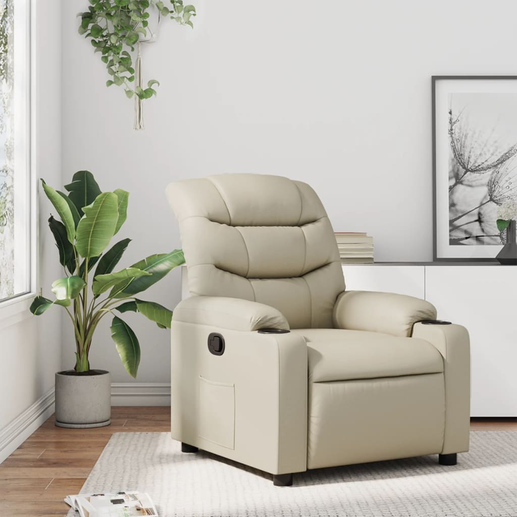 Vidaxl Fauteuil Inclinable Crème Tissu