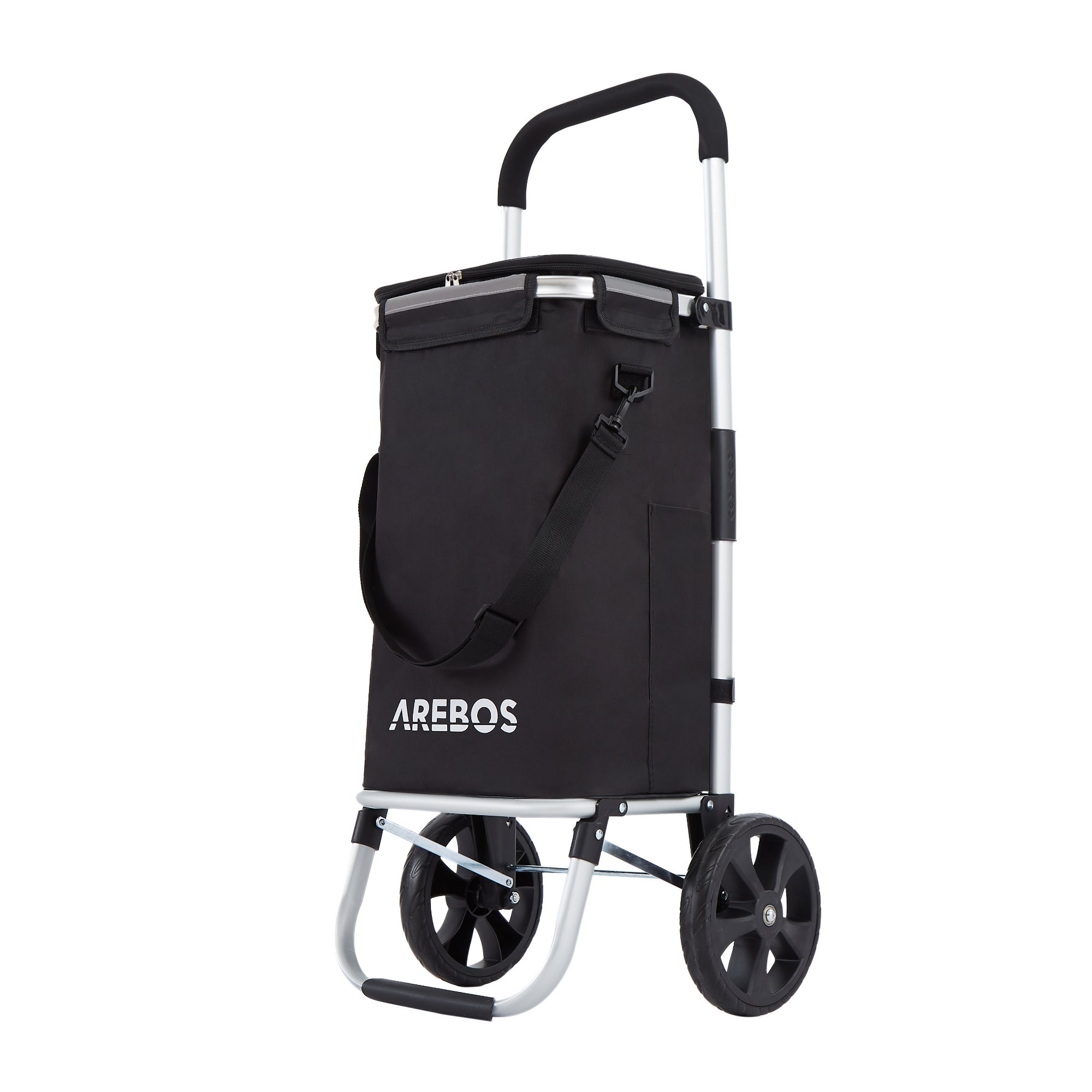 Chariot de course 8 roues - Pliable - Plastique - Avec Couvercle - Bleu Turquoise - 70Kg SECURY-T | Brico Cash
