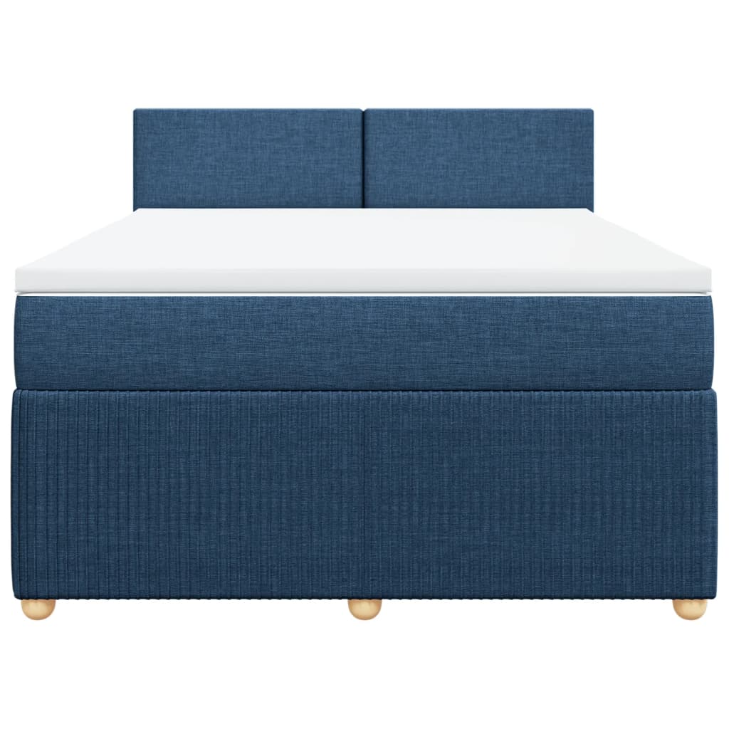 Maison Exclusive - Sommier à lattes de lit avec matelas Bleu 140x200 cm Tissu - 6