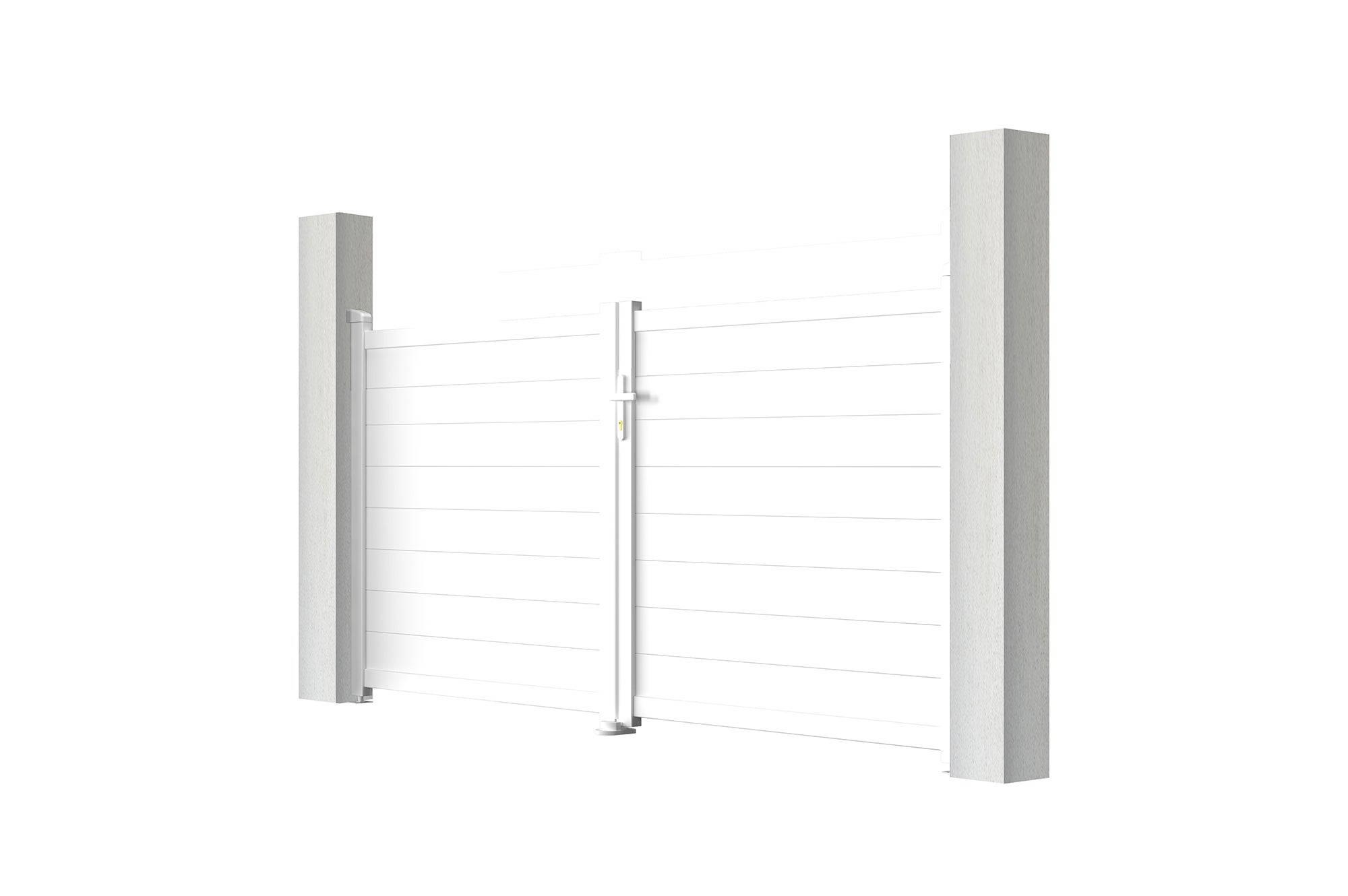 Portail battant 3m EIGER H.140cm blanc aluminium - 5