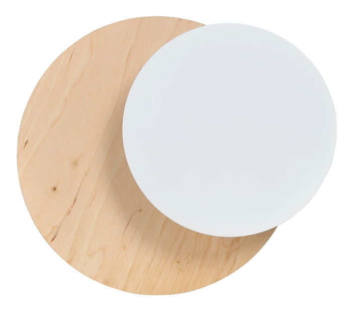 Kinkiet ścienny Circle jasne drewno-biały 1xG9x8W biała kula wym: 20 x 22 cm metal IP20 Emibig