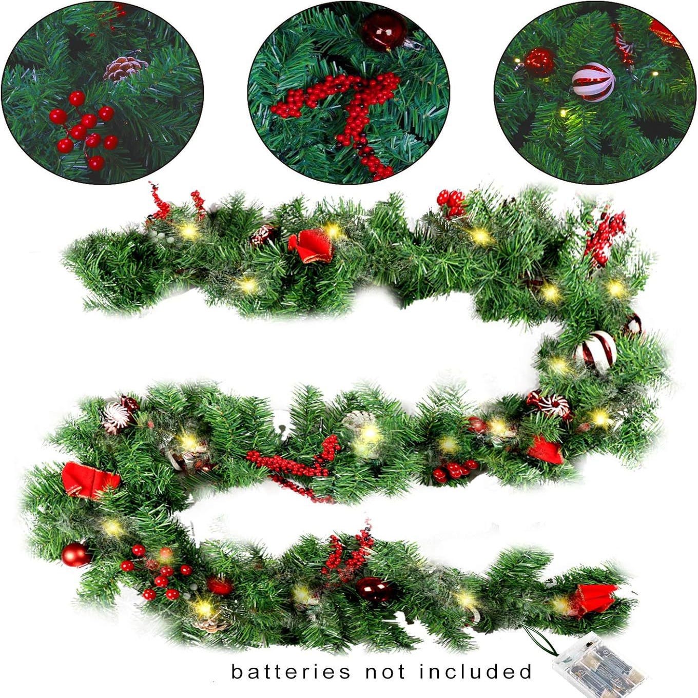 Couronne Décorative En Osier Naturel 30 Cm - Guirlande Blanche Pour Décoration Murale, Porte, Table - Idéal Noël, Mariage, Saisons, Style Rustique