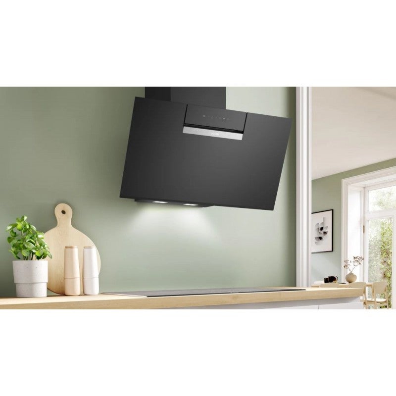 Hotte décor murale - inclinée verre - BOSCH SER4 - DWK87FN60 Noir - Home Connect - L: 790 mm x P: 433 mm - 2