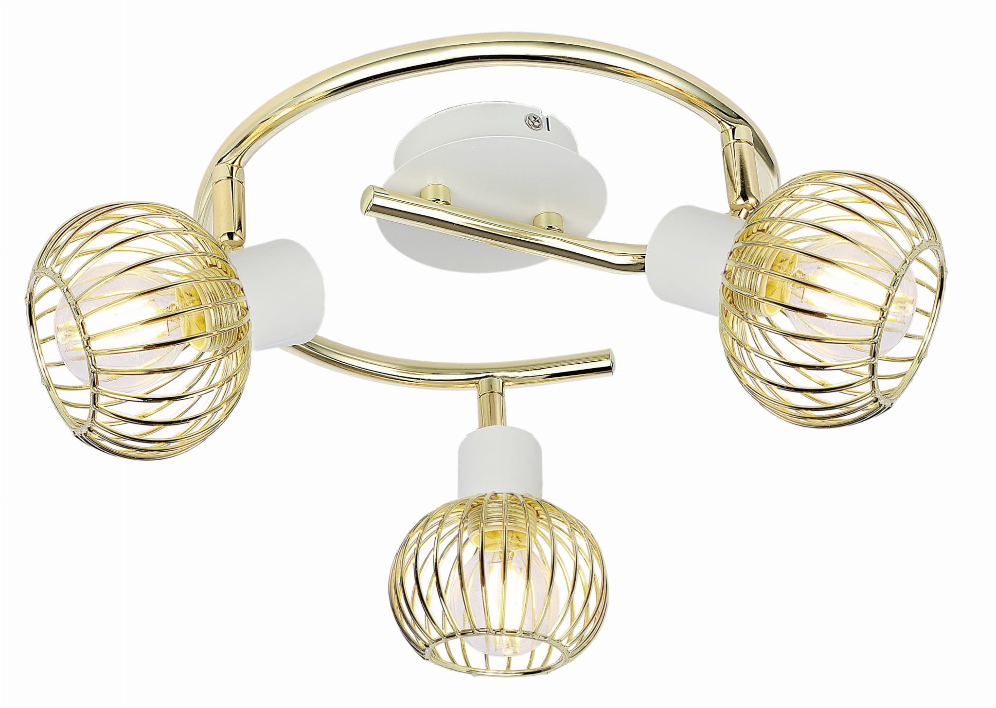 Lampa sufitowa wisząca Oslo biało-złota 3xE14x40W wym: 15 x 42 x 42 cm metal Candellux