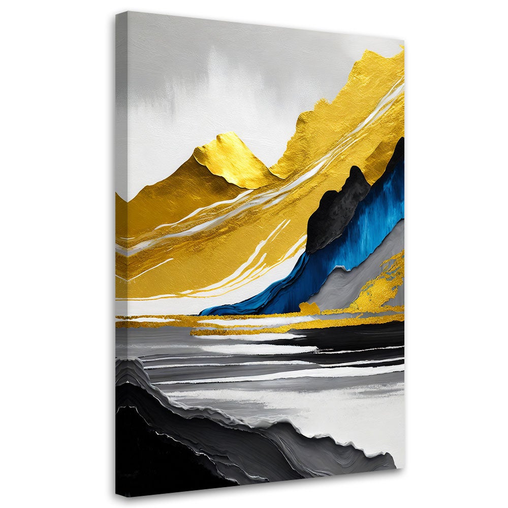 Obraz na płótnie, Złote góry abstrakcyjne 3d 80x120