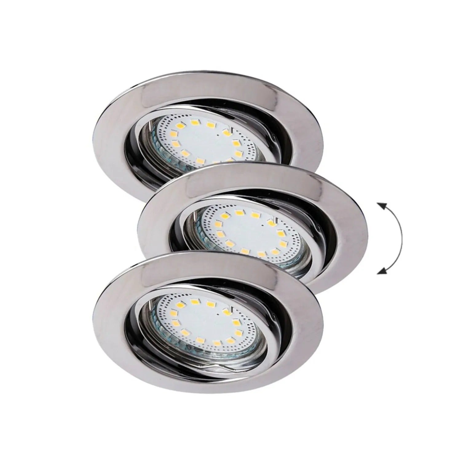 Oprawa sufitowa wpuszczana oczko Lite chromowana 3xGU10x50W okrągła ruchoma IP40 wym: 8,6 x 8,6 cm metal Rabalux