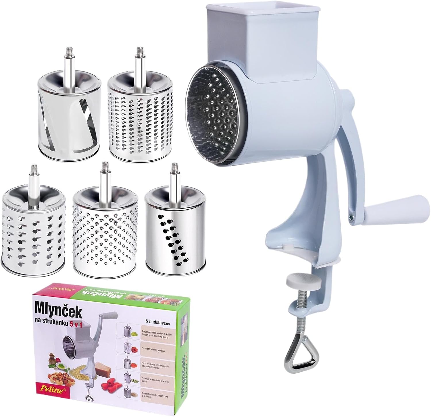 Moulin à Céréales Manuel En Acier Inoxydable - Capacité 4L, Pour Maïs, Blé, Soja - 7