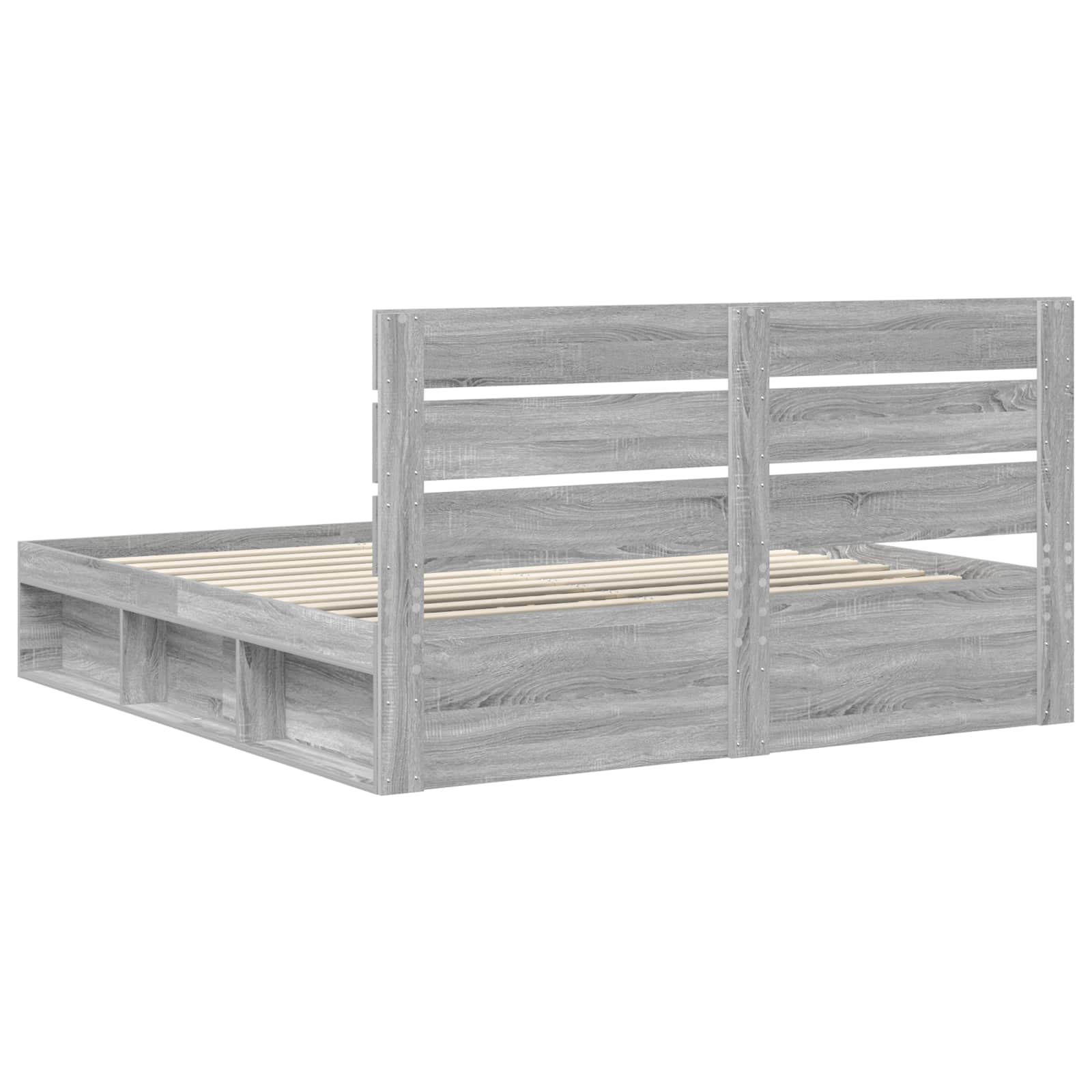 Cadre de lit gris 180 x 200 cm pin massif - 9