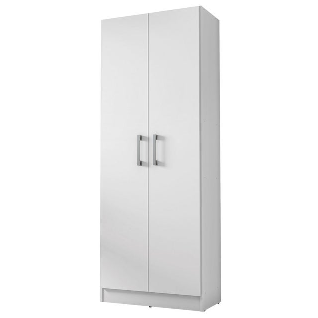 Armoire 2 Portes Blanche Mutifonctions 5 Niches L 61 H 160.6 P 31.8 cm
