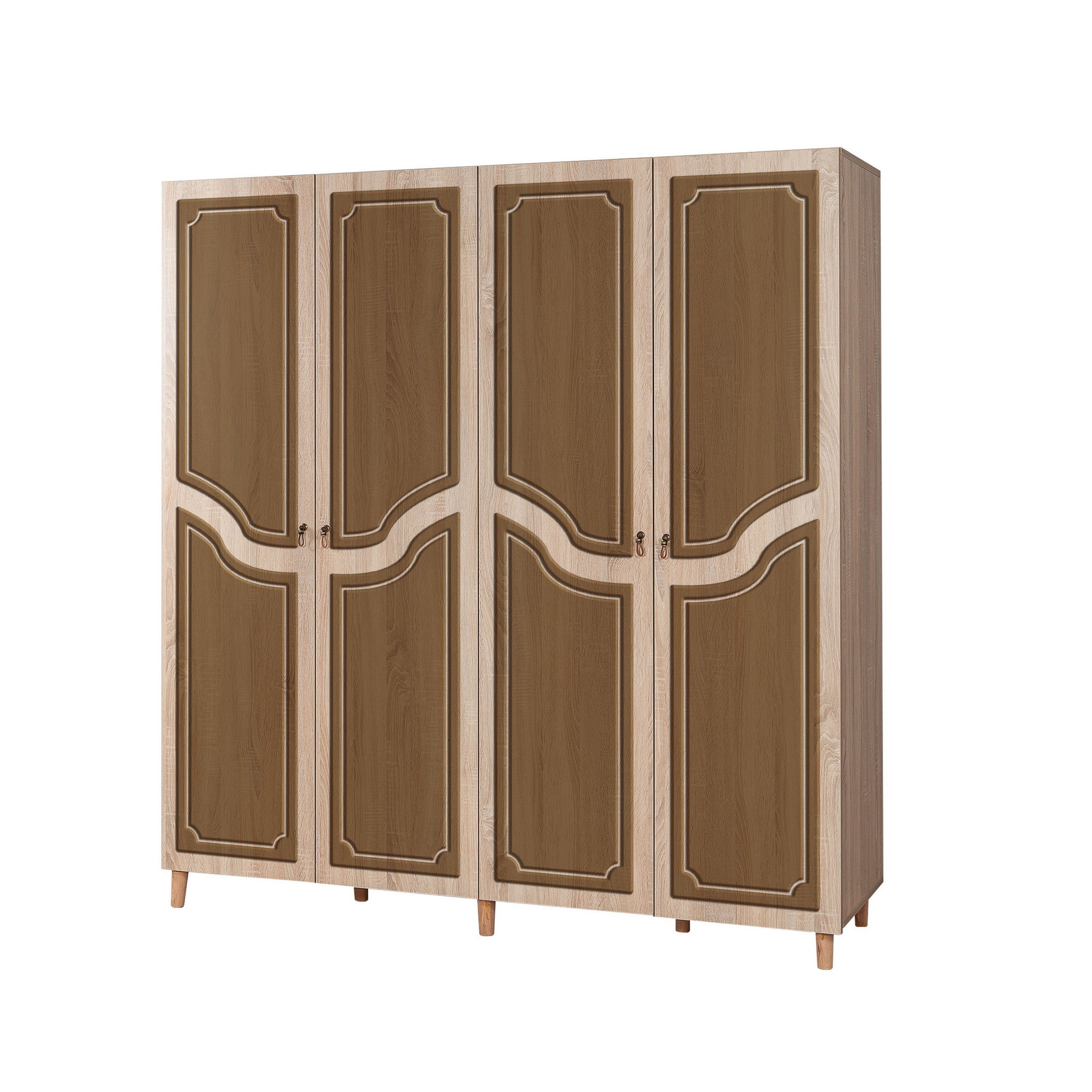 Armoire Merax - Buffet Miroir Avec Poignées En Cristal - Commode De