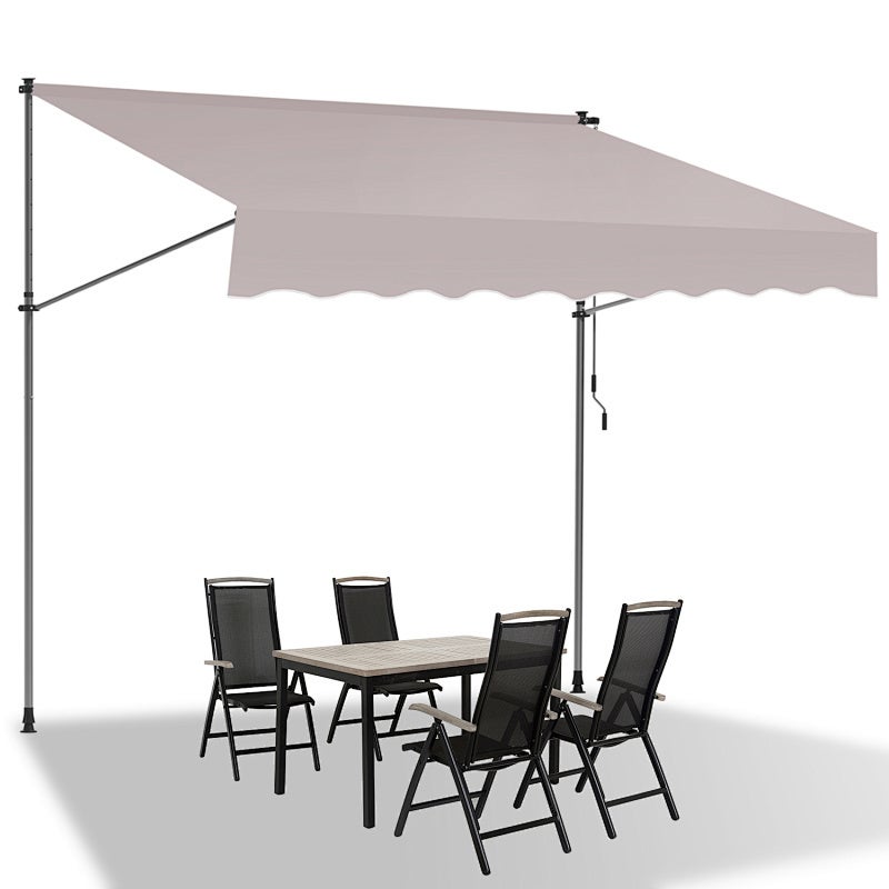 Toldo de balcón crema, 350x120 cm, retráctil, protección uv, para terraza