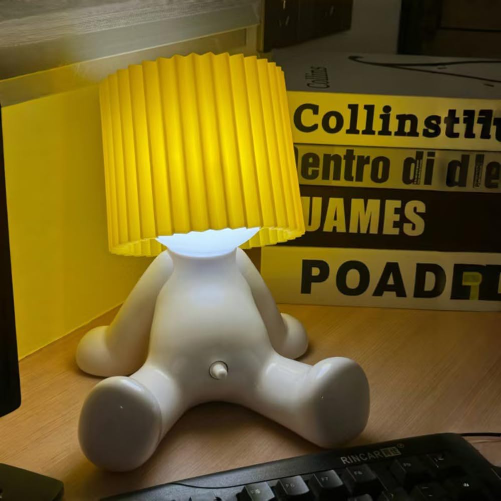 Lampka nocna LED, kreatywna i zabawna lampka stołowa, lampka stołowa ładowana przez USB, ciepłe światło (żółte)