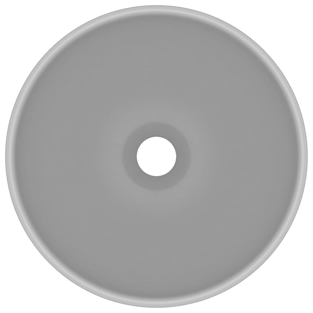 Lavabo da bagno rotondo di lusso lavabo diametro 32,5 cm in ceramica grigio chiaro opaco 02_0002713 - 2