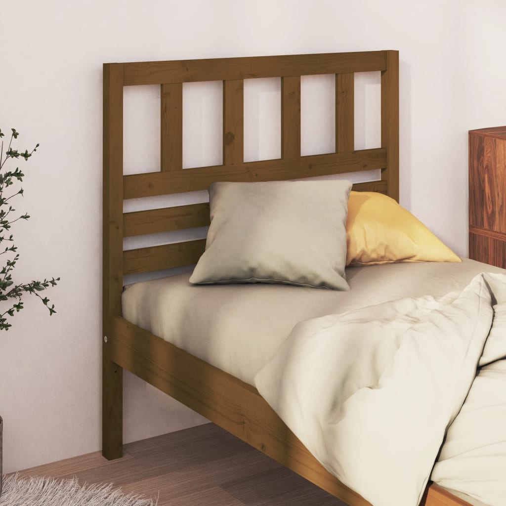 Testiera In Legno Di Pino Ambra 126x4x100 Cm – Testata Letto Rustica Per Matrimoniale E Singola, Supporto Comodo Per Leggere E Guardare Film