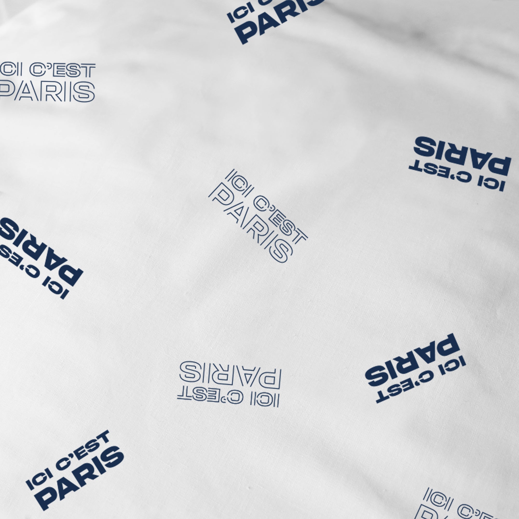 Parure de lit imprimée 100% coton, PSG DEVISE - 9