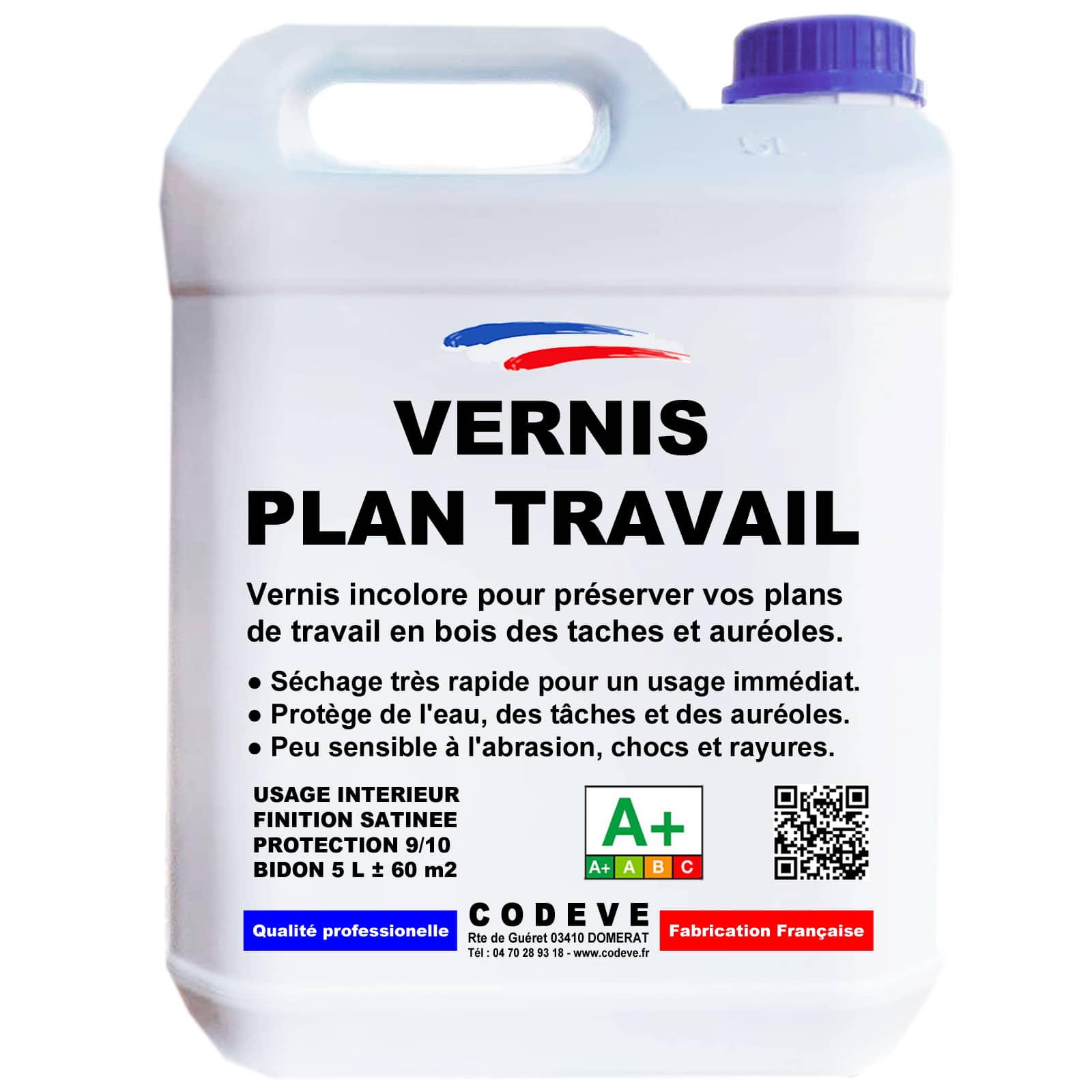 Vernis Plan Travail 4x5 L Codeve Bois Incolore Pour Un Plan De Travail En Bois Massif