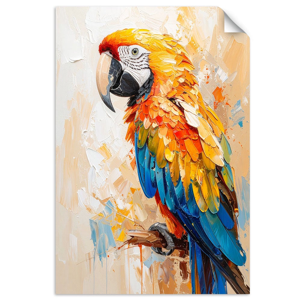 Naklejka na ścianę, Kolorowa Papuga 40x60