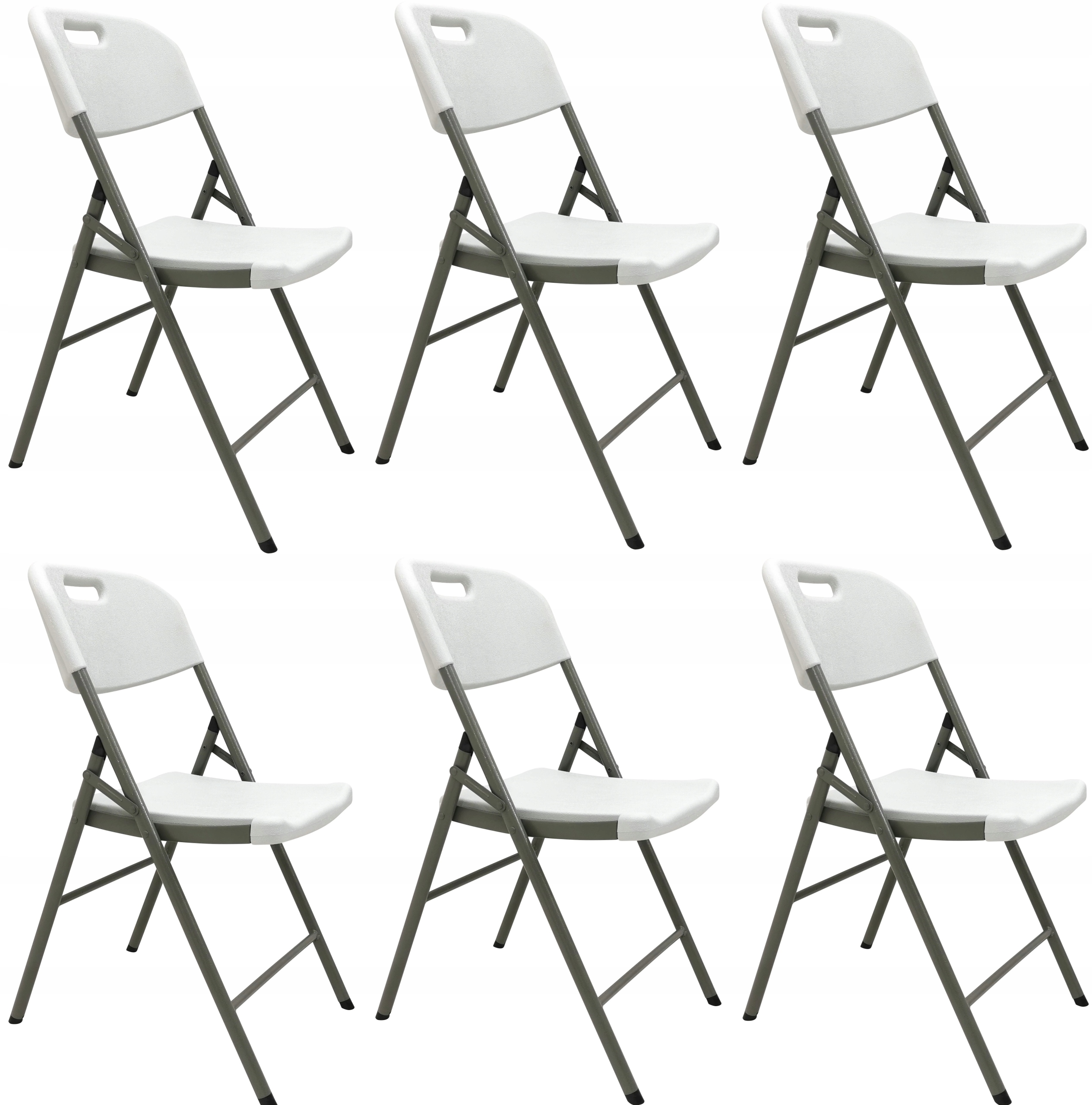 Zestaw 6 x krzesło składane ogrodowe bankietowe cateringowe Party białe mocne