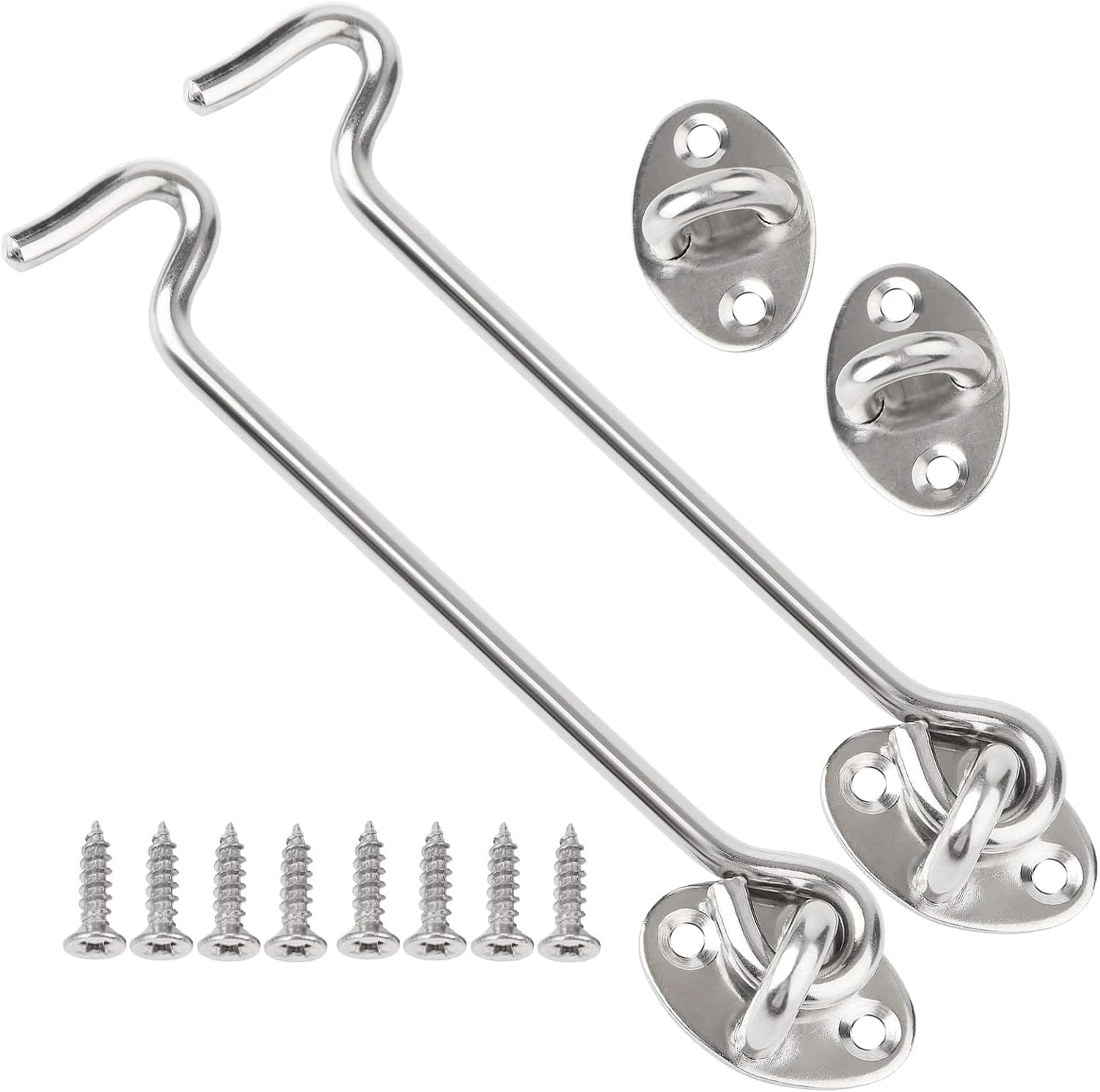 Lot De 10 Fermetures Crochet Et œillet Recouvertes Blanc - 30mm, Pour Manteaux Fourrure, Projets Couture Et Artisanat