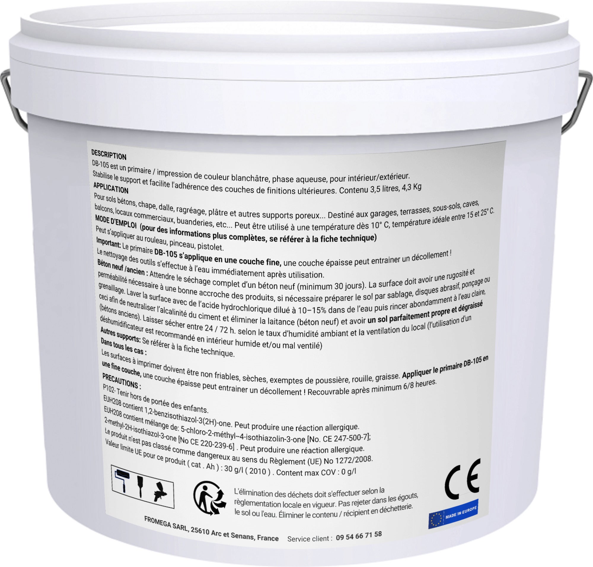 Primaire Sol 3,5L DB RENOVATION Haute Protection humidité - Couche de fond pour peinture Epoxy DB-205, DB-225 - 6