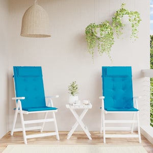 Outsunny Set 4 Cuscini Per Sedia Da Giardino Con Schienale - 108x50x50 Cm - Grigio Chiaro - Imbottiti, Con Lacci, Per Esterni - 3