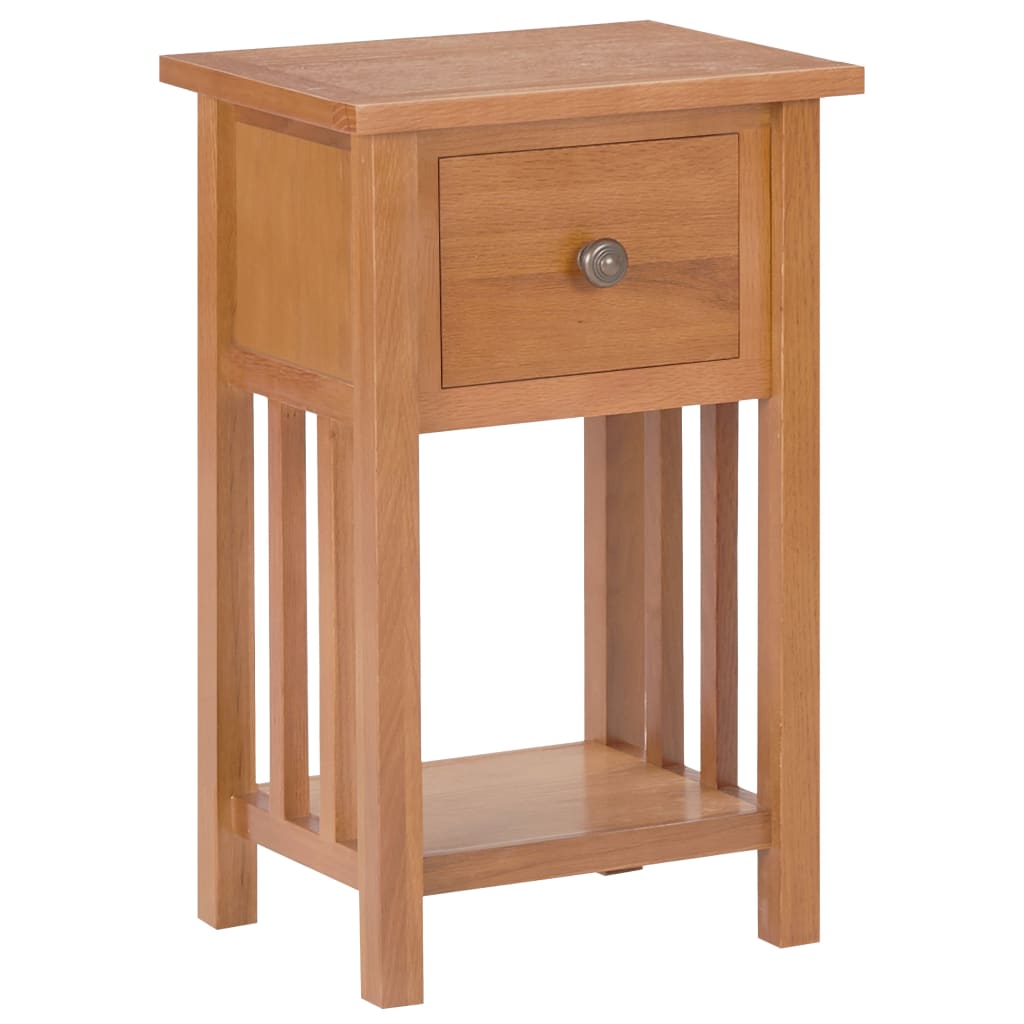 Maison exclusive - mesa revistero con cajón madera maciza de roble 35x27x55 cm