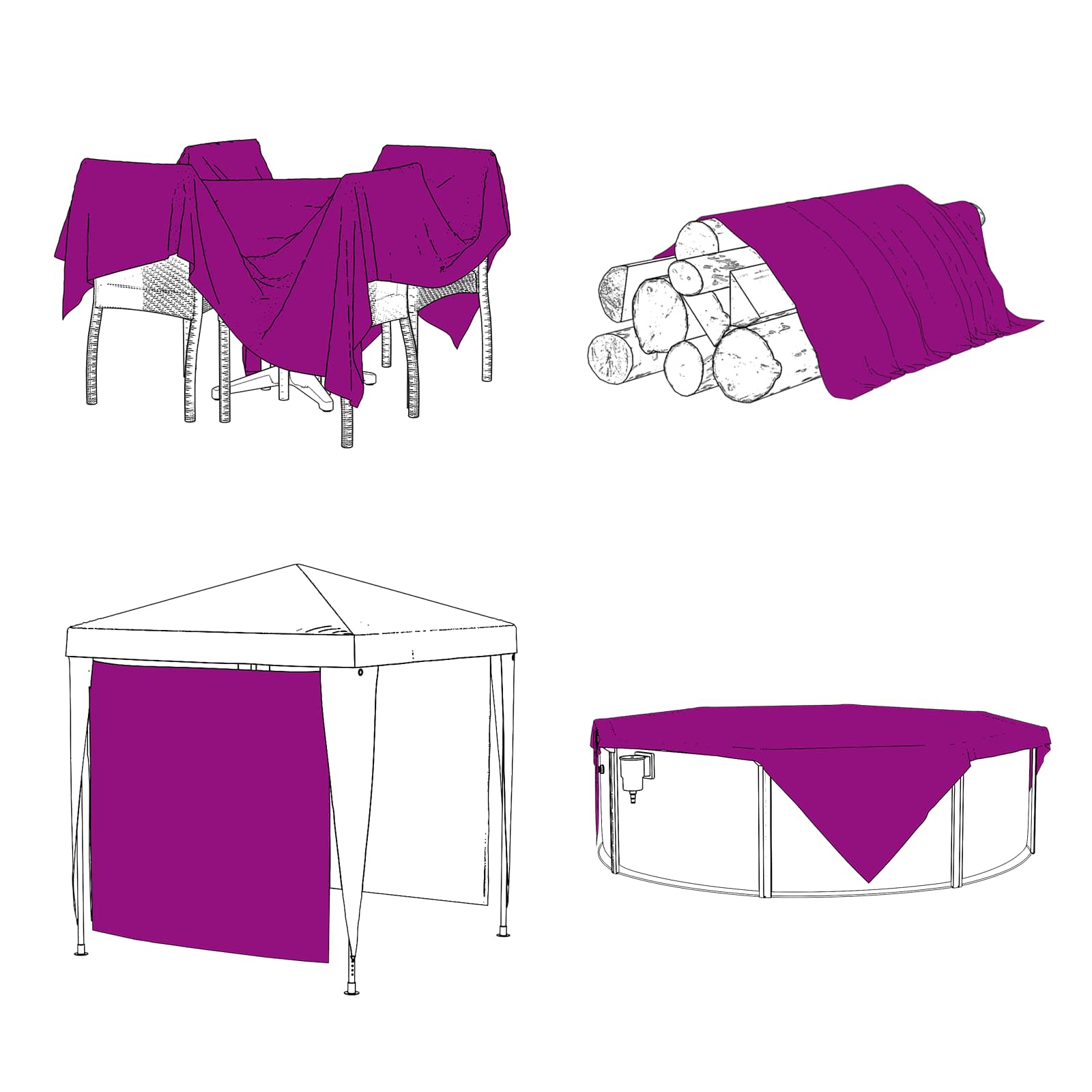 Bâche transparente, en PE, 7 × 5 m - 9