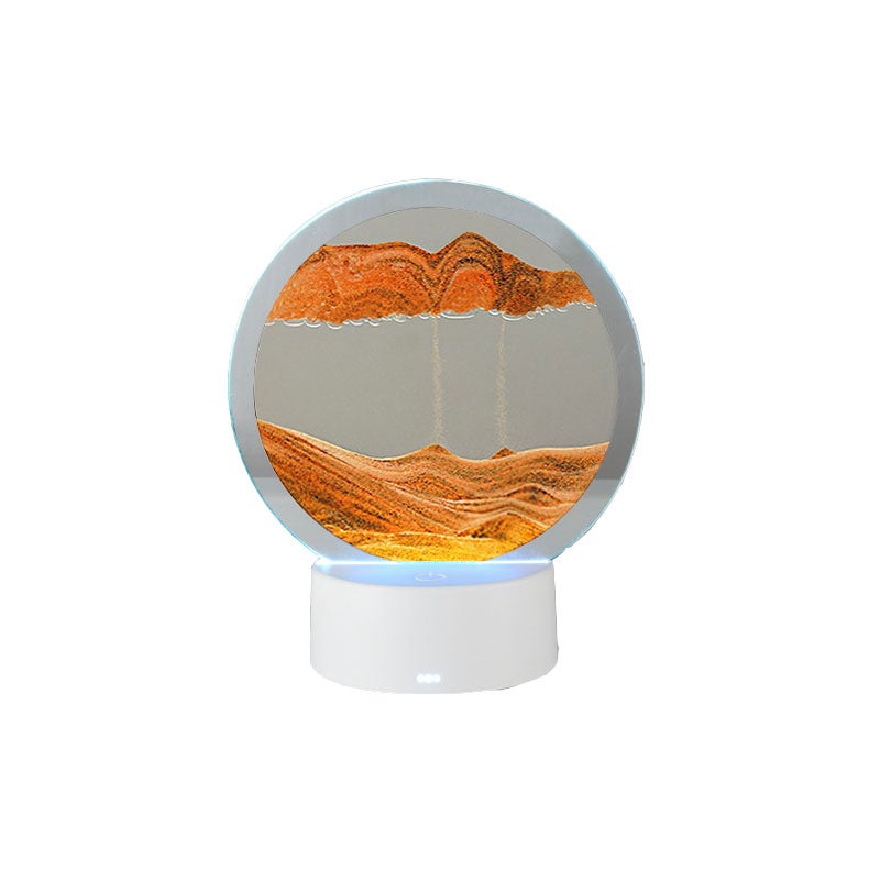Ruchoma lampa artystyczna z piasku, lampka nocna z ruchomymi piaskami, kreatywna lampka nocna z malowaniem piaskiem w szkle, żółta