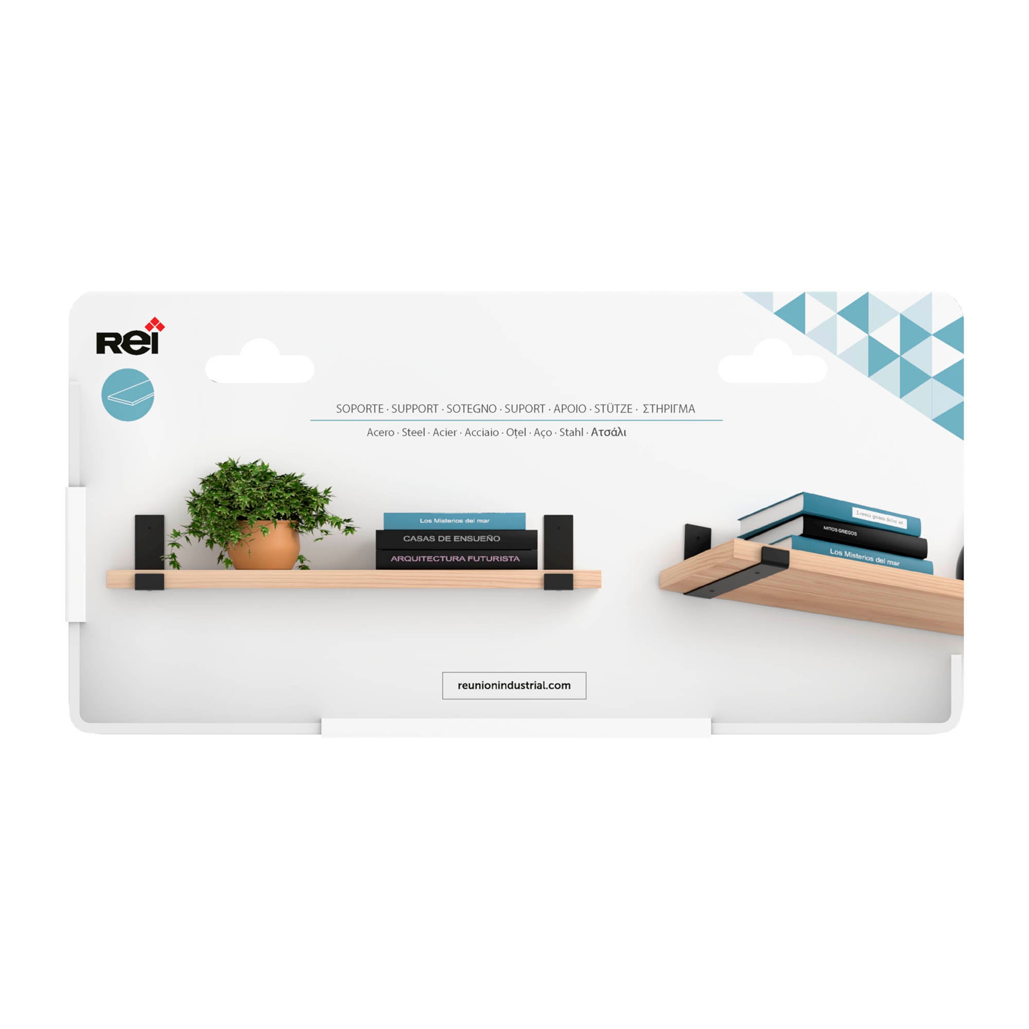 REI | Suporte de Parede para Prateleira 1071 | 254 mm | 40x103x261 mm | Aço Branco Poroso | 15 kg - 7
