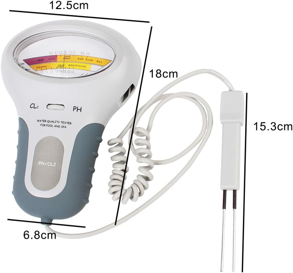 Testeur d'eau avec sonde - Testeurs de pH numériques pour l'eau - Test de piscine - Pour eau potable, bassin à poissons, piscine et aquarium - 2