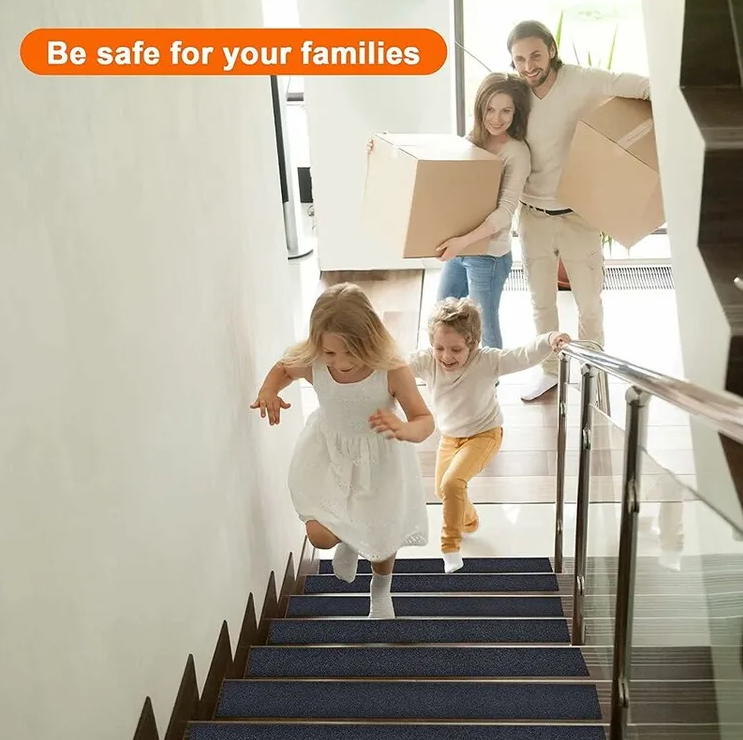 Striscia adesiva antiscivolo per scale, attrito, abrasivo per sicurezza, scala a pioli, interno, esterno, alta trazione, 15 cm x 5 m, nero - 3