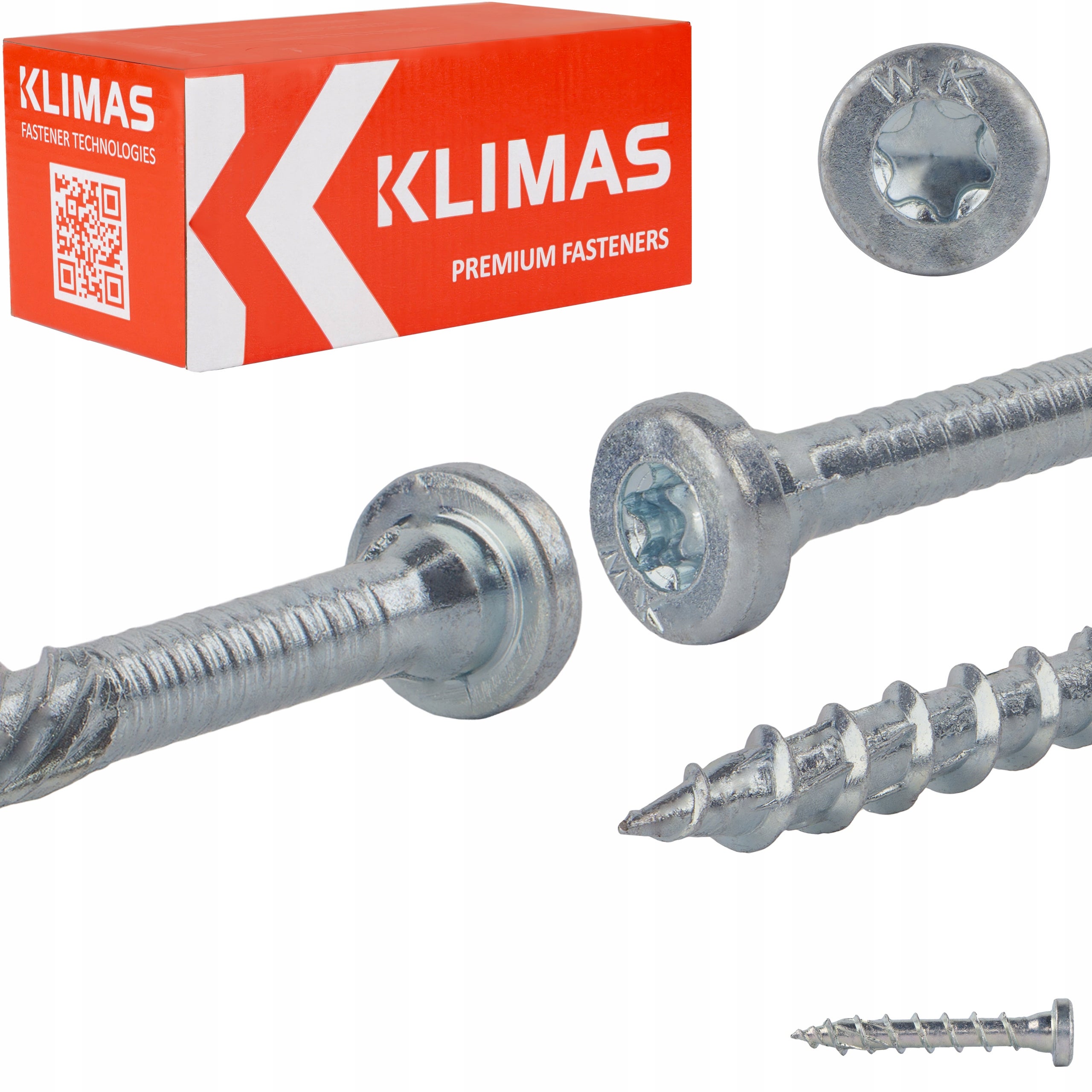 Wkręty do łączników ciesielskich Klimas WKCR 8x50 mm z okrągłym łbem 50szt