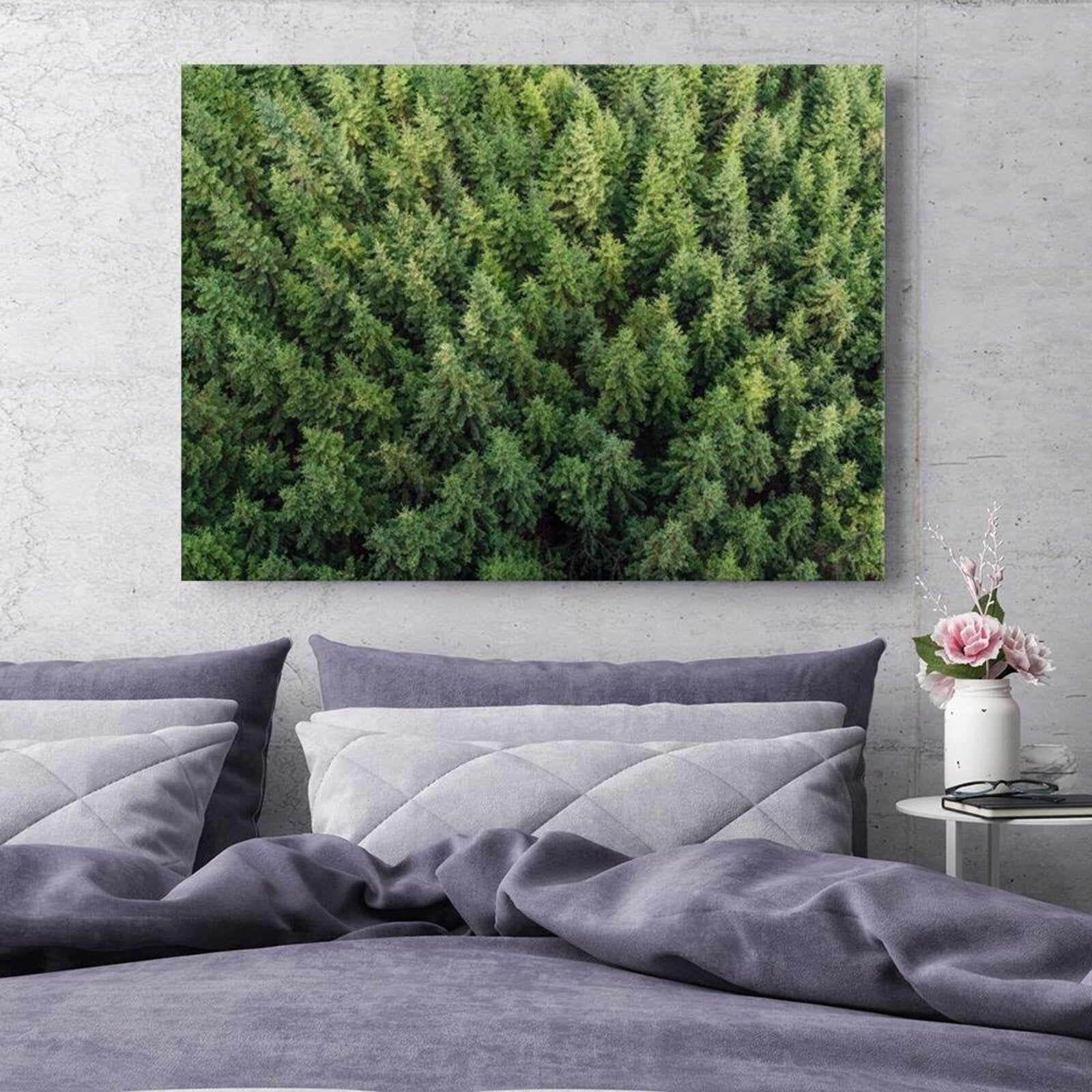 Tableau forêt d'épicéas - 120 x 80 cm - 3