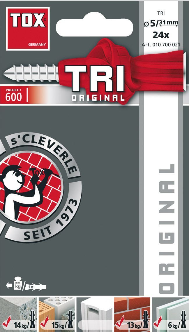 TOX Chevilles multi usages TRI 8/51 (Par 100) - 8