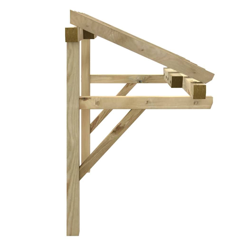 Toldo para porta 200x100x100 cm madeira de pinho maciça - 4