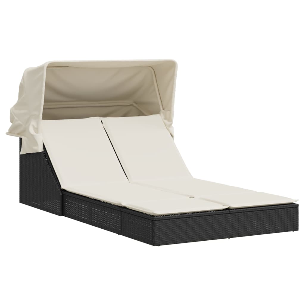 Outsunny Chaise Longue Bain De Soleil Avec Auvent Réglable, Roulettes & Repose-tête – 240 × 92 × 148 Cm, Gris Foncé