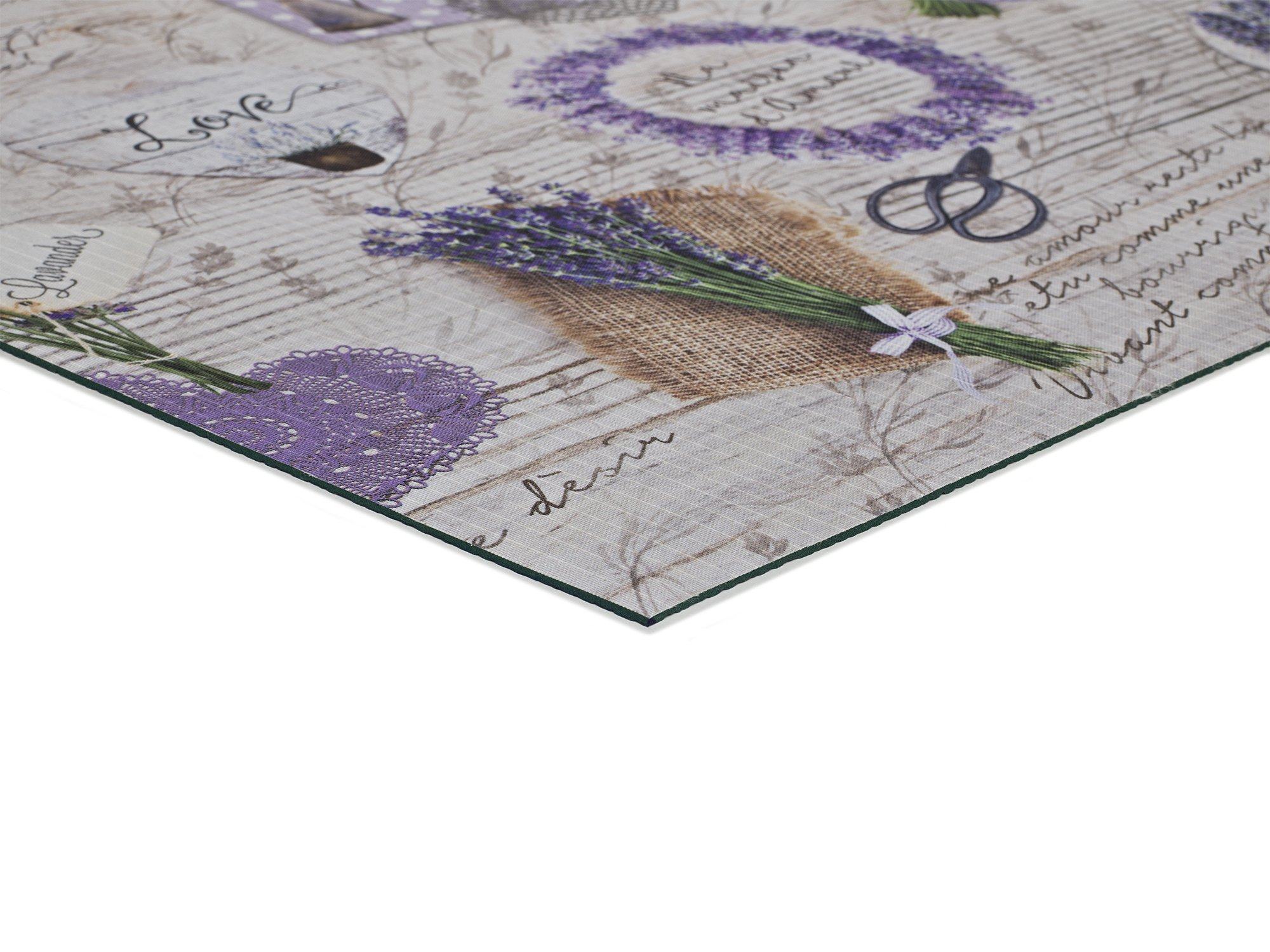 Tapis de cuisine violet rectangulaire l.52 x L.100 cm SPRINTY dessins de lavande - ATTICGO - 3