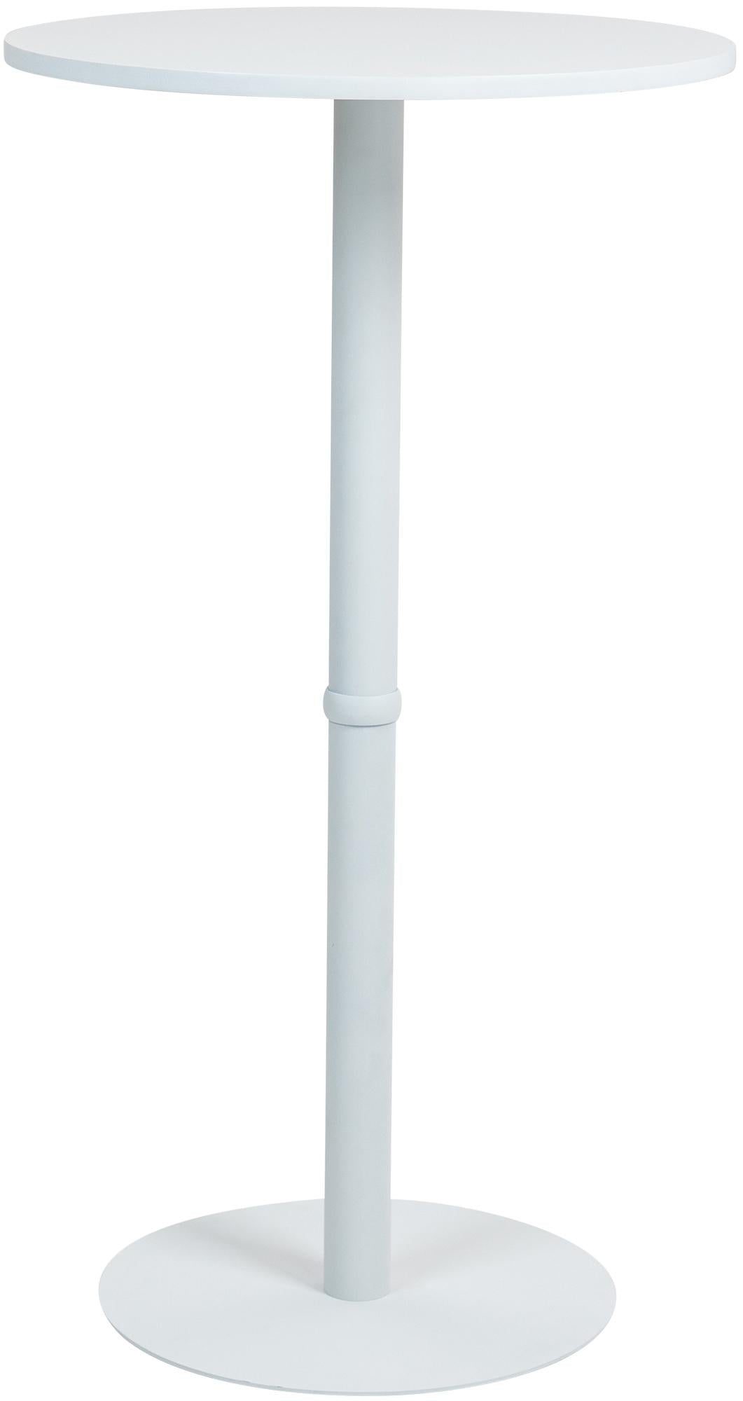 Table de bar ronde Ø 60 cm – Plateau bois peuplier blanc pied métal ...