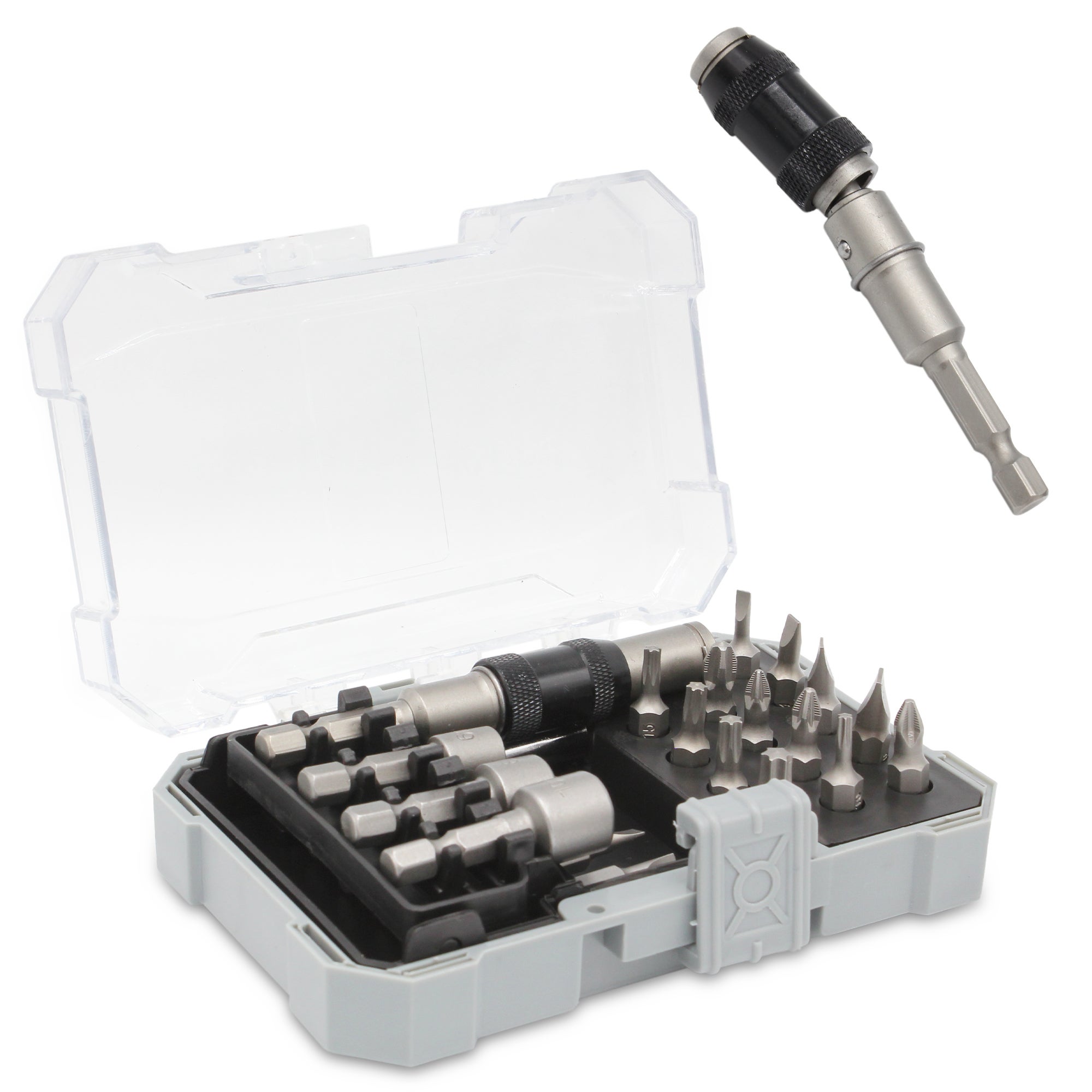 Lot 5 Porte-embouts Magnétique 1/4 - Longueurs 50/60/100/150/300 Mm - Pour Perceuse, Tournevis - Tige Hexagonale Acier, Aimanté - 7