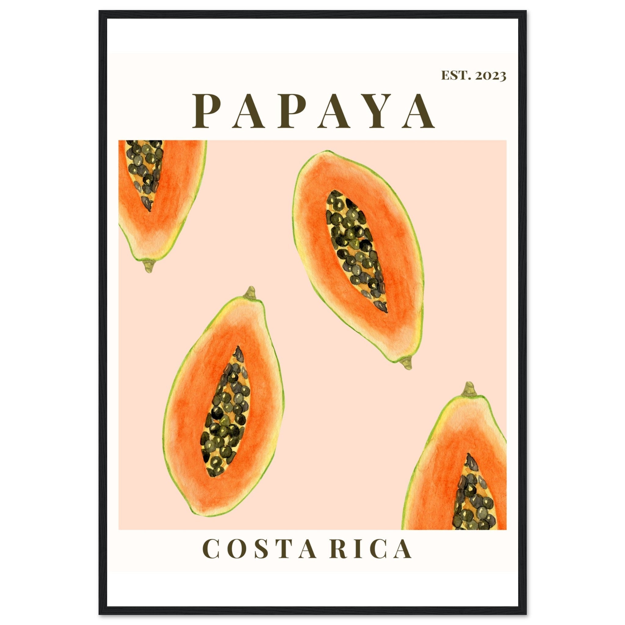 Cuadro Rectangular Costa Rica Lámina decorativa para enmarcar CUADRO PAPAYA COSTA RICA 40x50 cm ...