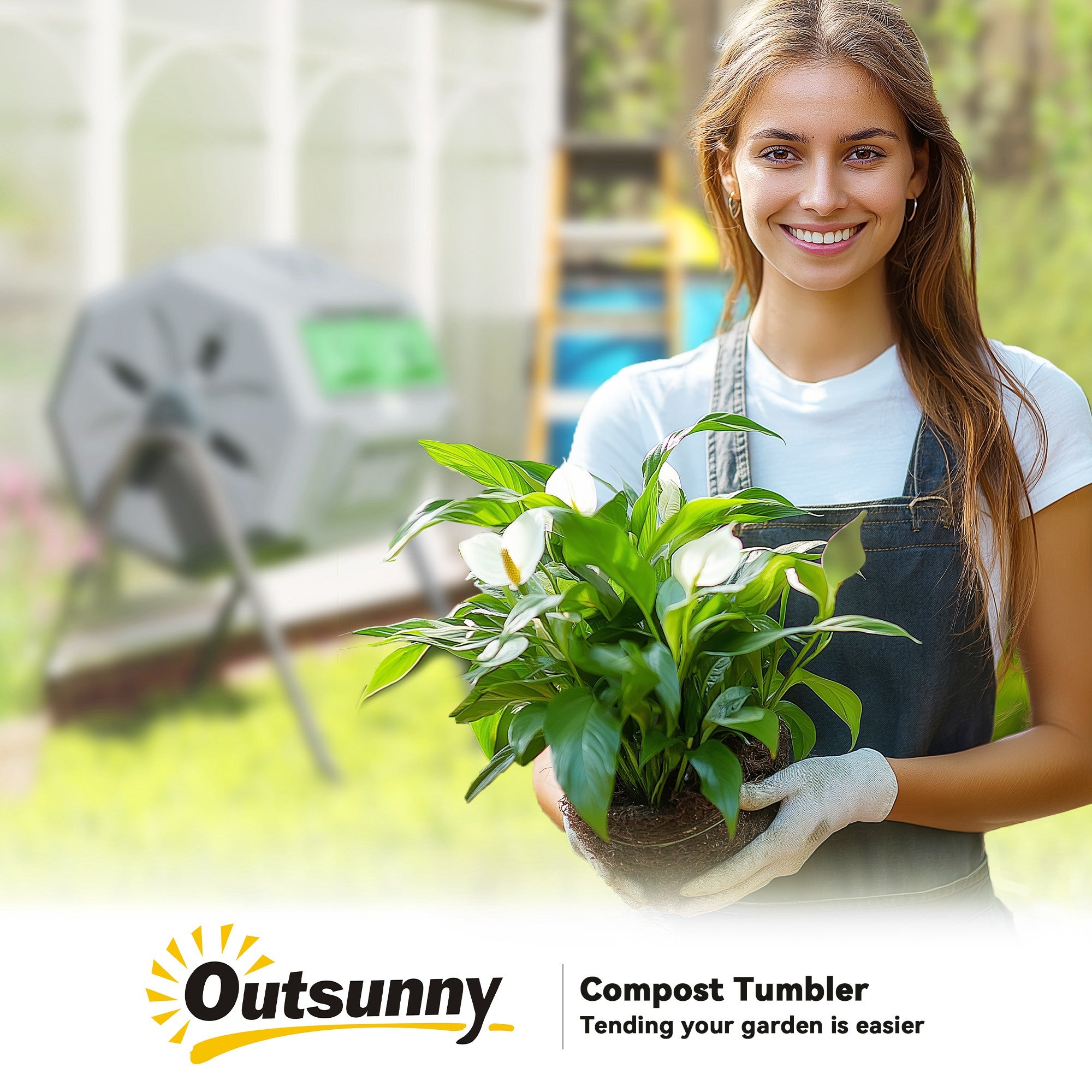 tonneau de compostage Plastique PP Outsunny - 9