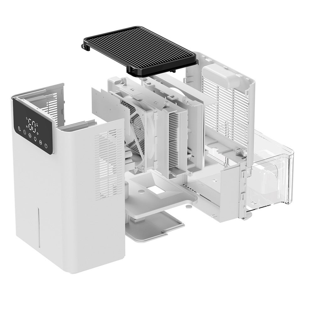 Déshumidificateur à double cœur pour la maison, sous-sol, chambre, déshumidificateur blanc, taille de la pièce : 20 m² - 4