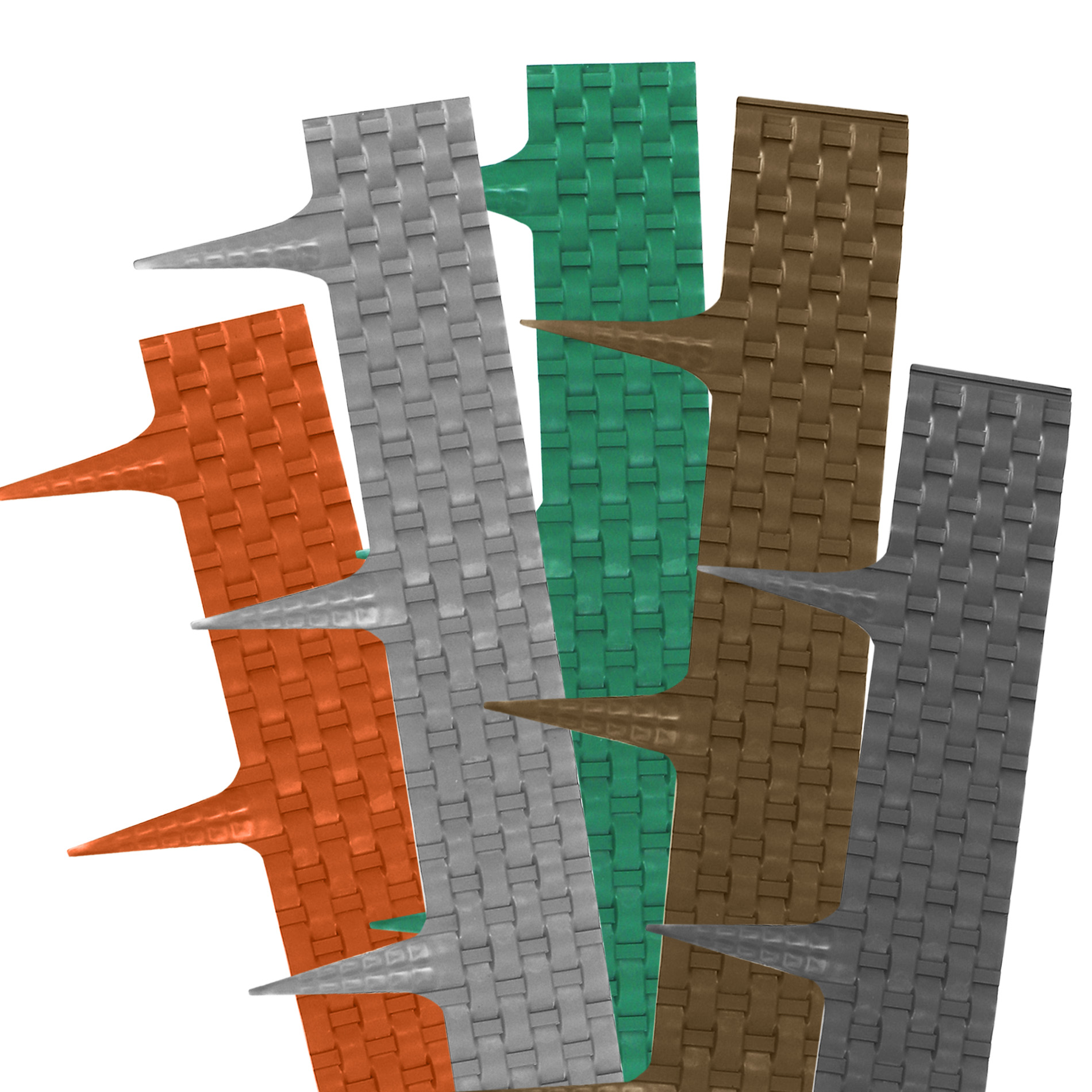 Bordure de pelouse, aspect rotin, marron, modules 24 x 80 cm, bordure de parterre en plastique - 5